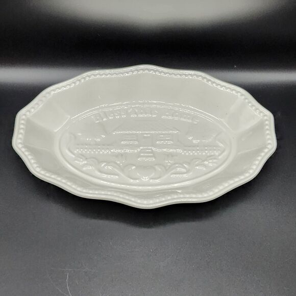 Godinger Bless This Home White Porcelain Serving Tray With Rack 11.5 X7.5x1.5in - Picture 8 of 11